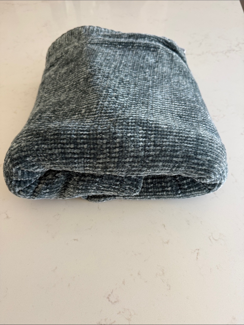 West Elm Plush Chenille Throw - dark teal
